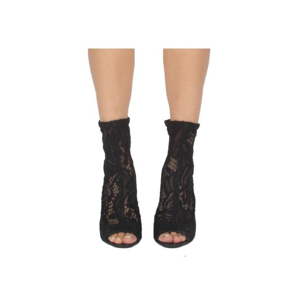 Qupid Ara-343 Women's Floral Lace PEEP Toe Stilett - Picture 3 of 5